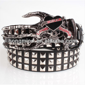 Style Européen Crâne main véritable ceinture en cuir ghoul main métal plaque boucle monstre rock